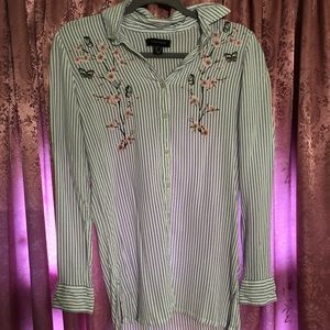 Stripped button down blouse